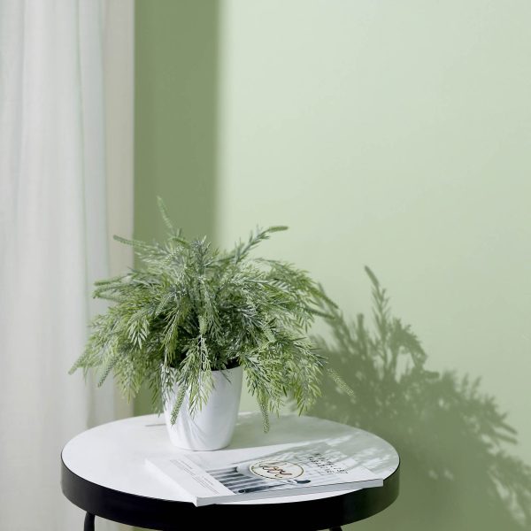 2 Pack | 15" Sagebrush Fern Leaf Stems, Artificial Greenery Decorative Fern Bushes, Faux Plants - Frosted Green - Image 11