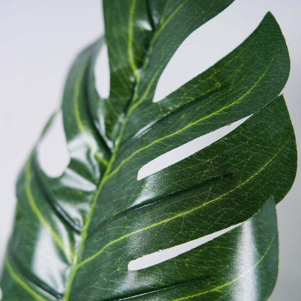 6 Stems | Monstera Tropical Leaf, Artificial Leaves For Hawaiian Luau Party Decoration - Assorted Green - Image 7